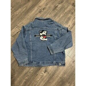 Disney Channel Blue Denim Jean Jacket Mickey Mouse Size Large 1980s Made In USA